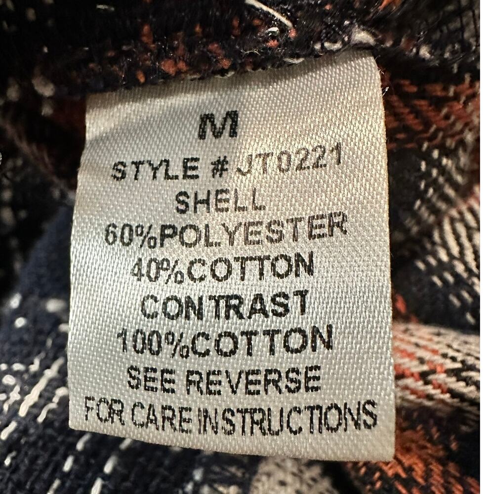 Oli + Hali – Color Block Frayed Hem Plaid Shacket – Blue/Red Plaid – Size Medium - Picture 3 of 5